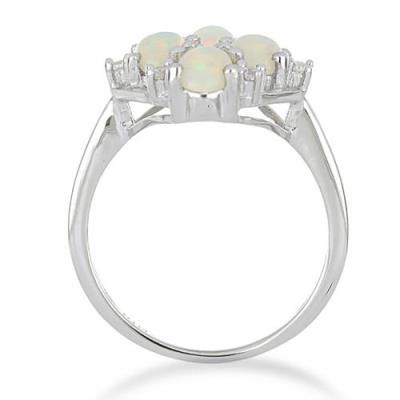 BUY REAL ETHIOPIAN OPAL MULTI GEMSTONE RING IN STERLING SILVER